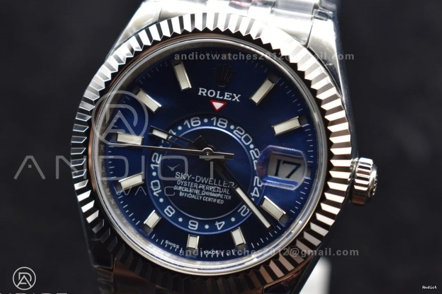 Blue SS A23J Best on SS Skydweller Jubilee Noob Dial Edition Bracelet 1124